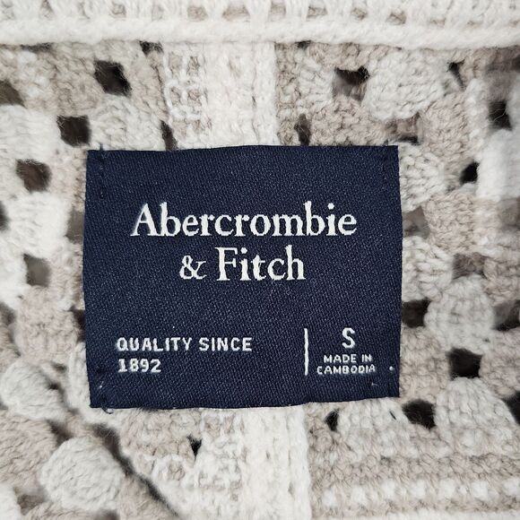 Abercrombie & Fitch Granny Square Crochet Button Shirt Men’s Small - Picture 4 of 7